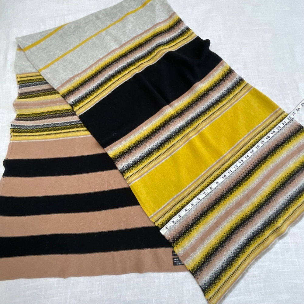 •Green Thomas Merino Lambswool Blanket Knit Scarf Wrap Designer Scotland82”x23” - Picture 7 of 11
